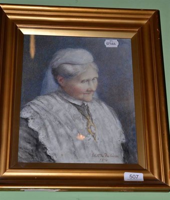 Lot 507 - Edith Fisher, watercolour, portrait of an elderly lady, dated 1914