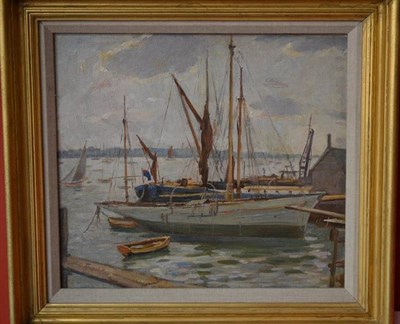 Lot 678 - Percy Morton Teasdale RCamA (1870-1961) "Yachts on the Solent, Isle of Wight " Signed,...