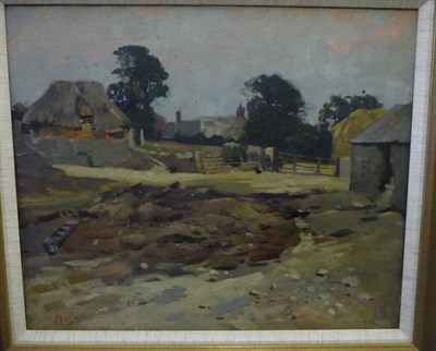 Lot 679 - James William Booth RCamA (1867-1953)  "Thorpes Farm, Scalby " Signed, inscribed and initialled...