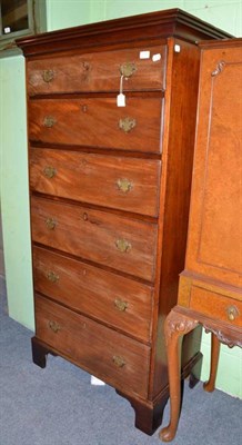 Lot 571 - A late 19th century mahogany tall boy chest