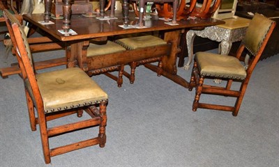 Lot 579 - Titchmarsh & Goodwin oak refectory table and four chairs