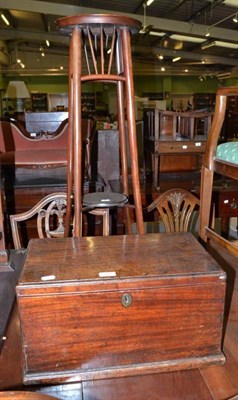 Lot 593 - Mahogany deed box and a bentwood pedestal (2)