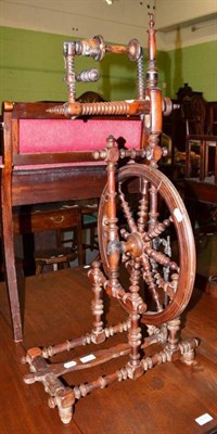 Lot 610 - A 19th century spinning wheel