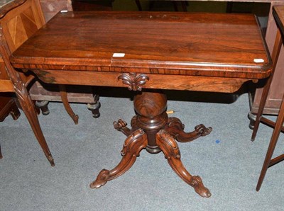 Lot 616 - A 19th century rosewood card table