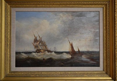 Lot 686 - John Warkup Swift (1815-1869) Fishing boats and other shipping with light ships in the Humber...