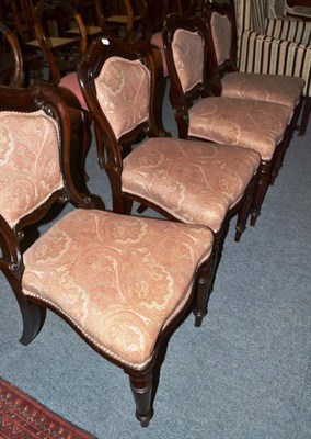 Lot 635 - Set of four Victorian mahogany dining chairs