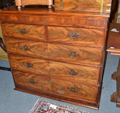 Lot 665 - A late 19th century mahogany framed four height chest of drawers