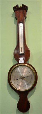 Lot 697 - A 19th century mahogany wheel barometer by Joseph Lafrancho of Ludlow