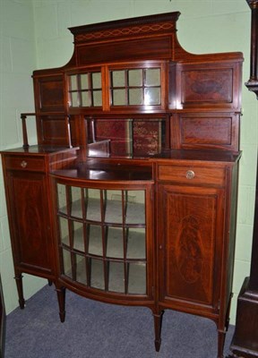 Lot 700 - Edwardian mahogany display cabinet with superstructure back