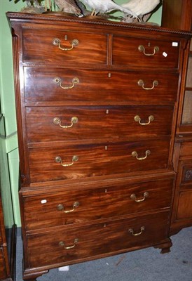 Lot 703 - A Georgian mahogany chest on chest