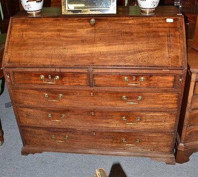 Lot 714 - Large Georgian mahogany bureau