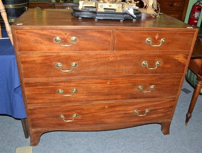 Lot 719 - A 19th century mahogany straight front four height chest of drawers