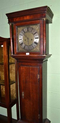 Lot 728 - An oak eight day longcase clock, dial bearing inscription David Lockwood, Swaffham