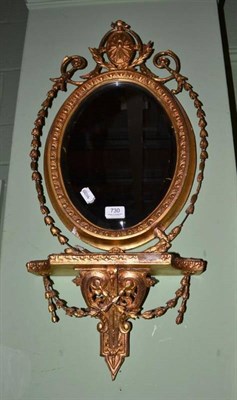 Lot 730 - Giltwood and composition wall mirror