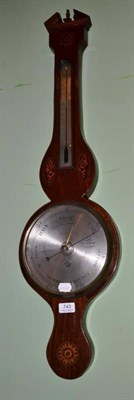 Lot 743 - A Georgian Masonic mahogany cased wheel barometer, the silvered dial with Masonic symbol and signed