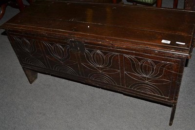 Lot 746 - Late 19th carved oak coffer