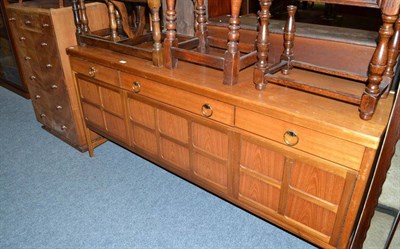 Lot 773 - Teak sideboard and walnut chest