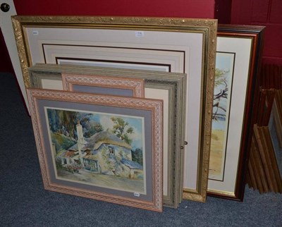 Lot 776 - Ernest Stuart, framed watercolour seascape, Betty Smith watercolour landscape and four colour...