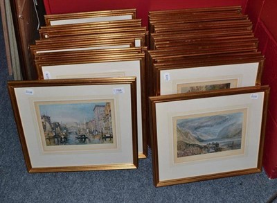 Lot 786 - Set of twenty seven gilt framed reproductions of Turner watercolours