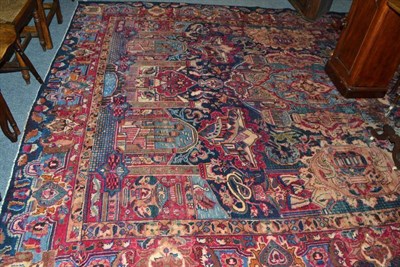 Lot 810 - Kashmar pictorial carpet, Khorasan, the field depicting Persian monuments and landscapes...