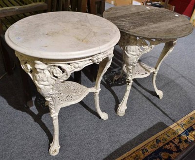 Lot 822 - Two cast iron pub tables