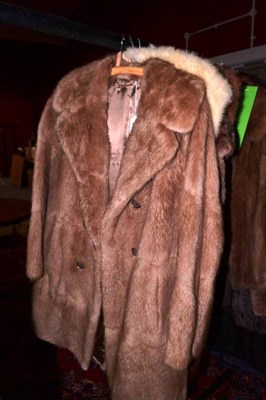 Lot 844 - Mink stole, another Bettina white mink stole, fur coat, collars etc