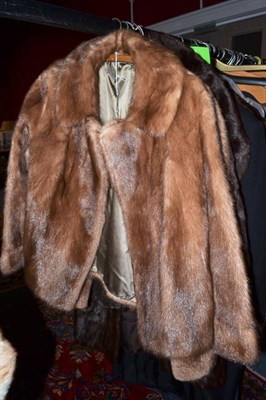 Lot 846 - Short light mink jacket, musquash jacket, squirrel coat and a stole (4)