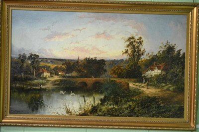 Lot 710 - Tom Seymour (1844-1904)  "Evening, A Surrey Village " Signed, inscribed verso, oil on canvas,...