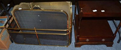 Lot 885 - Three brass fire guards and a reproduction two tier stand