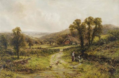 Lot 713 - Frederick (Fred) Carlton (19th century) "View near Bakewell, Derbyshire " Signed, oil on...