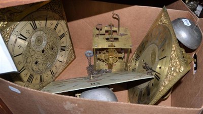 Lot 917 - An early 18th century longcase clock dial and movement signed Charles Bayley, London, longcase...