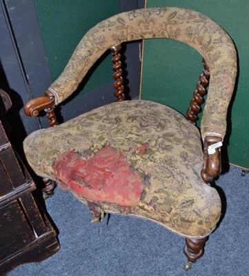 Lot 937 - Victorian armchair with spiral turned supports