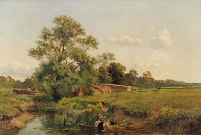 Lot 717 - David Bates (1840-1921) "In Wiston Park, Leicestershire " Signed, signed, inscribed and dated...