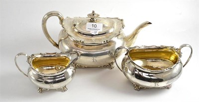 Lot 10 - Three piece silver tea service
