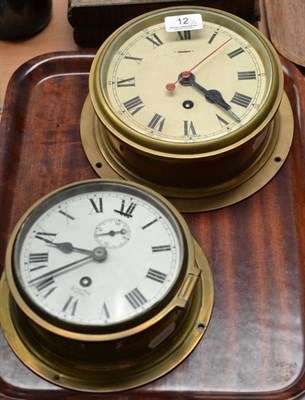 Lot 12 - Two ship's bulkhead wall timepieces, one signed 'Smith Astral'
