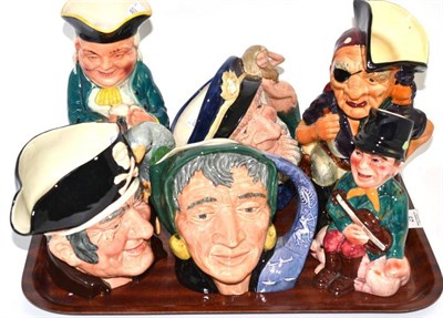 Lot 29 - Three Royal Doulton character jugs and three other Toby jugs (6)