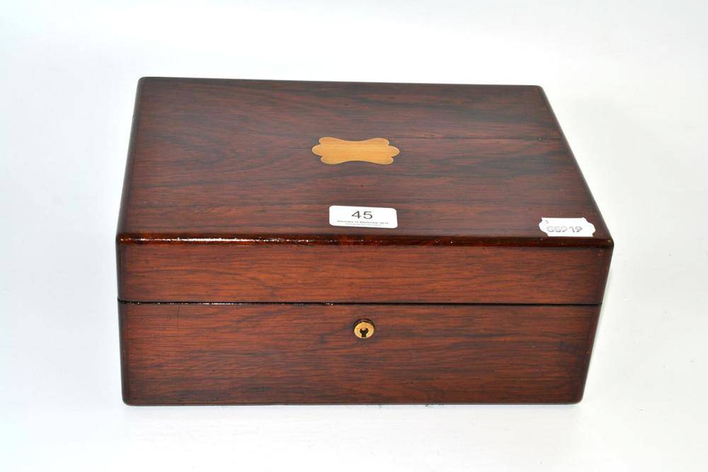 Lot 45 - A Victorian rosewood jewellery box