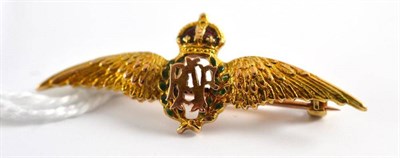 Lot 74 - RAF sweetheart brooch, stamped '9ct'