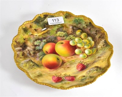 Lot 113 - A Worcester fruit painted plate by Lockyer