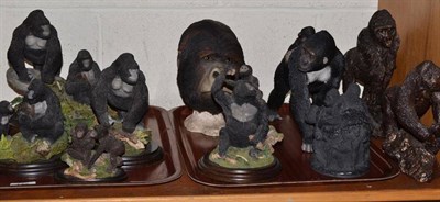 Lot 140 - Ten assorted gorilla ornaments including Country Artist groups