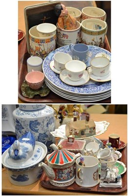Lot 175 - Victorian fairings, Spode plates, Wedgwood Queensware mugs, decorative ceramics etc