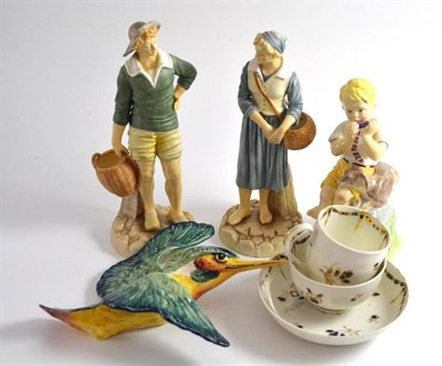 Lot 182 - A pair of Royal Worcester Hadley collection figures of a French fisher boy and girl, a Royal...