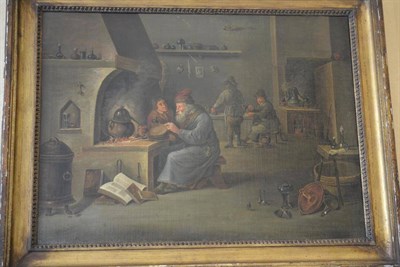 Lot 741 - After David Teniers (18th century) An Alchemist at work Signed *Evomdraelt, oil on canvas, 42cm...