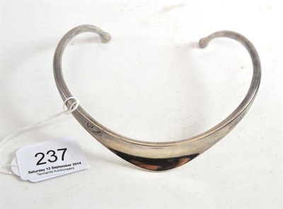 Lot 237 - A Danish silver torque necklace, stamped 'Bent K'