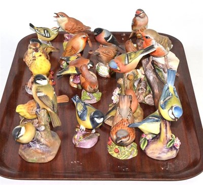 Lot 272 - Sixteen Royal Worcester porcelain bird groups and a Coalport robin (a.f.) (17)