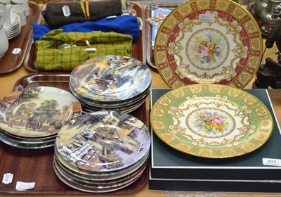 Lot 297 - Two Minton floral plates and sixteen Royal Doulton collector's plates