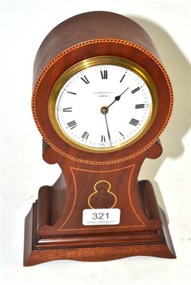 Lot 321 - An inlaid balloon-shaped timepiece retailed by JW Benson