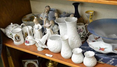 Lot 346 - Lladro figure and swan, Nao figures, Kaiser vases, Villeroy & Boch collector's plates, Wedgwood etc