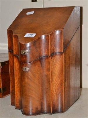 Lot 349 - George III mahogany knife box, converted