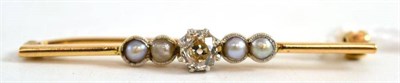 Lot 363 - A gold, pearl and diamond brooch